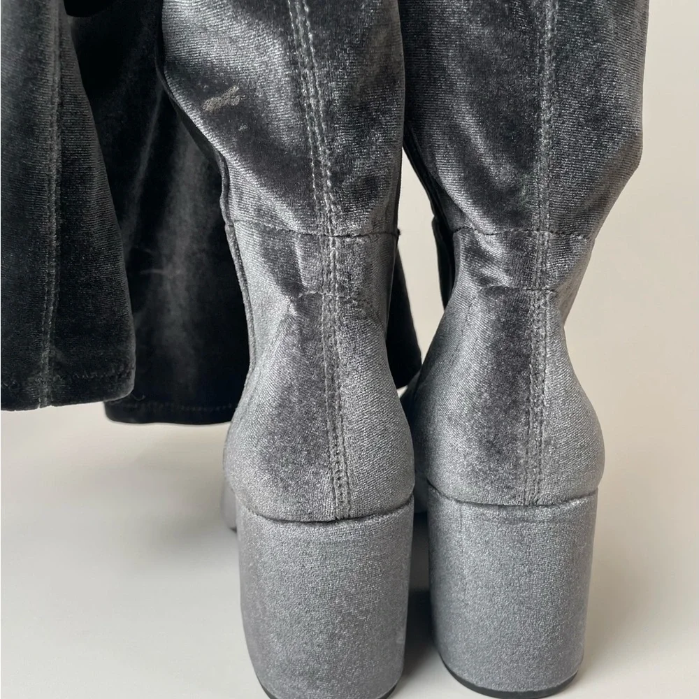 Aldo Black Velvet Knee-High Boots Size 7